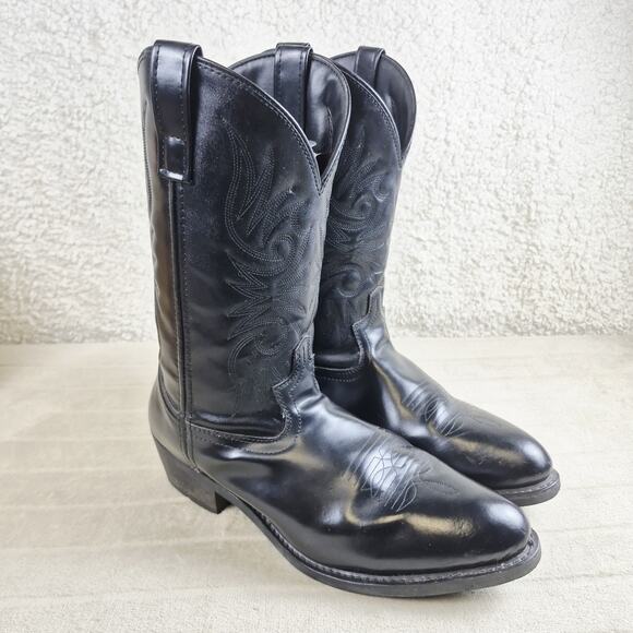 Laredo Cowboy Boots 4240 Men's Size 11.5 EW Wide Black Western-style Pre-owned - Picture 1 of 12